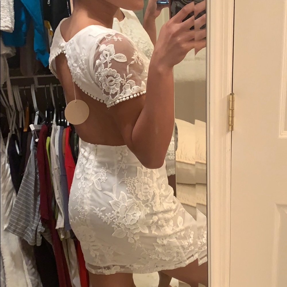 A beautiful lace white dress